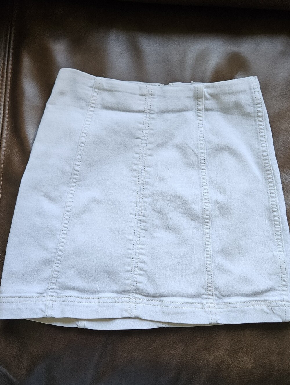 Free People White Modern Femme Denim Mini Skirt - Size 4
